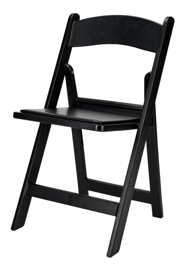 Chivari Black with Black Vinyl Cushion Resin Steel Skeleton™ Folding Chair CFRB-ST-A