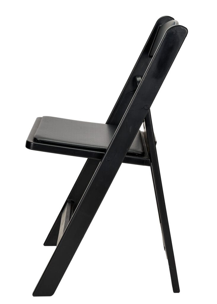 Chivari Black with Black Vinyl Cushion Resin Steel Skeleton™ Folding Chair CFRB-ST-A