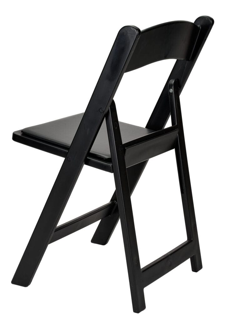 Chivari Black with Black Vinyl Cushion Resin Steel Skeleton™ Folding Chair CFRB-ST-A