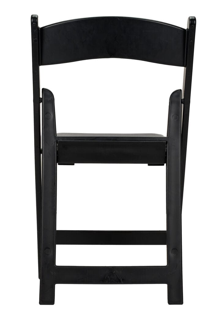 Chivari Black with Black Vinyl Cushion Resin Steel Skeleton™ Folding Chair CFRB-ST-A