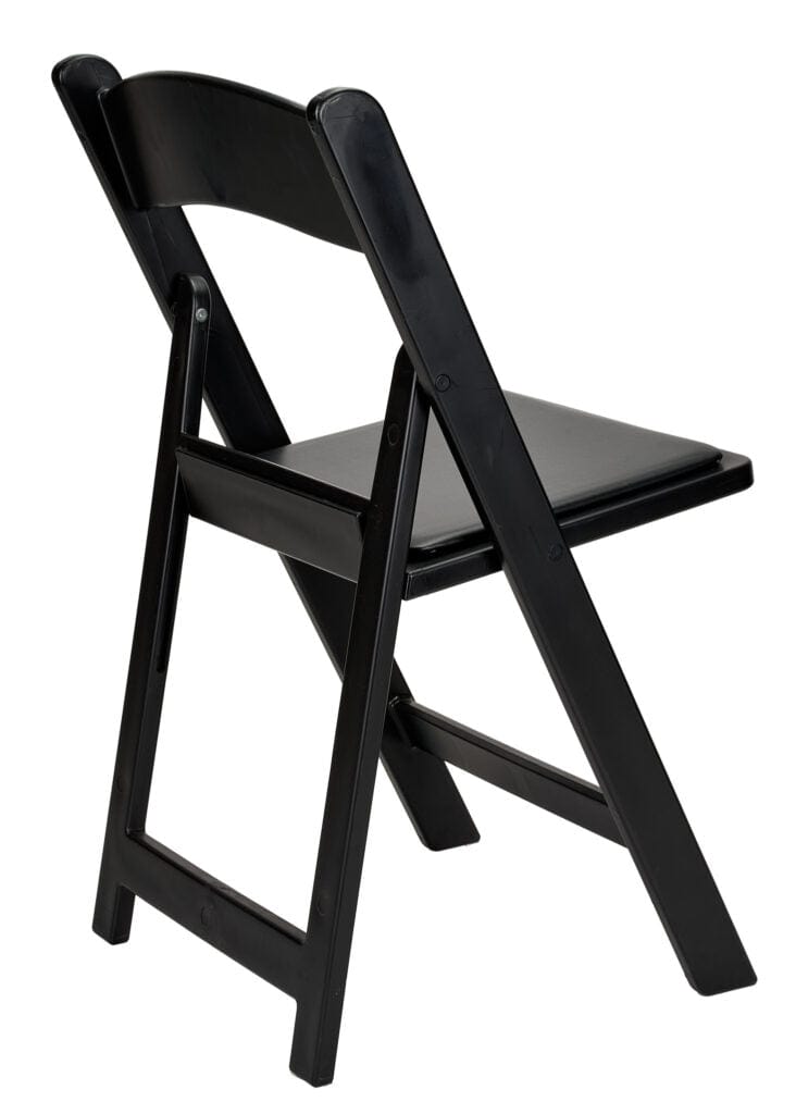 Chivari Black with Black Vinyl Cushion Resin Steel Skeleton™ Folding Chair CFRB-ST-A