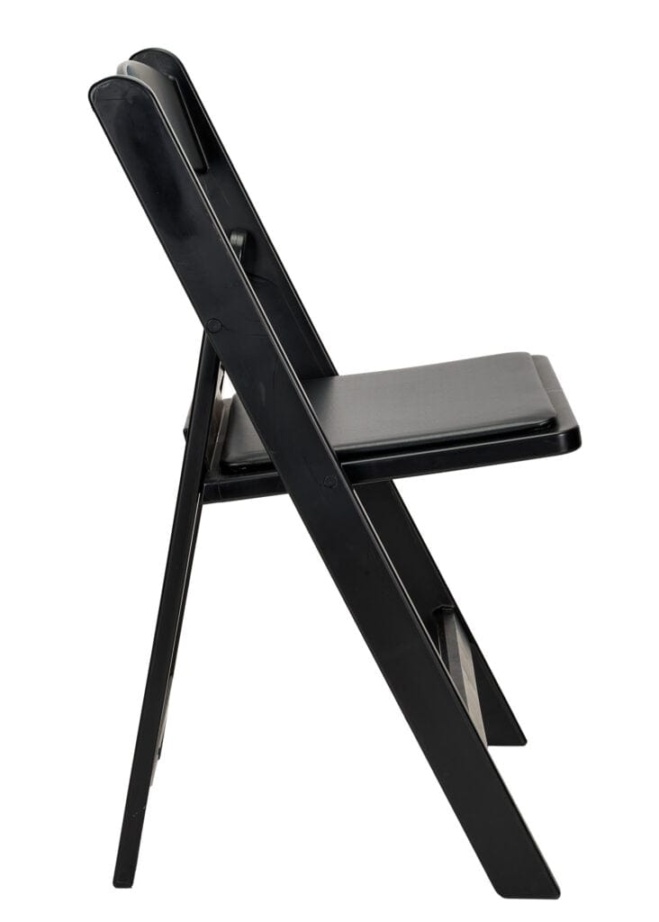 Chivari Black with Black Vinyl Cushion Resin Steel Skeleton™ Folding Chair CFRB-ST-A