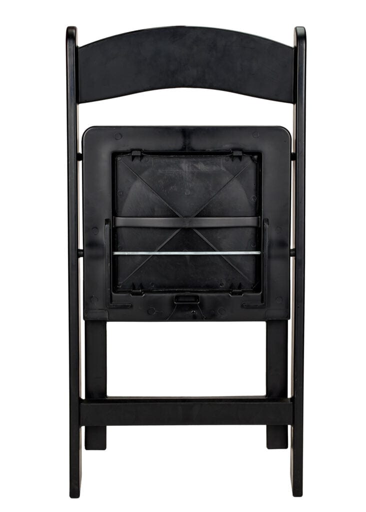 Chivari Black with Black Vinyl Cushion Resin Steel Skeleton™ Folding Chair CFRB-ST-A