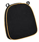 Chivari Black with Gold Piping 2.5" Thick Chair Cushion - World's Best Cushions CUSHBST-BG-AX-T