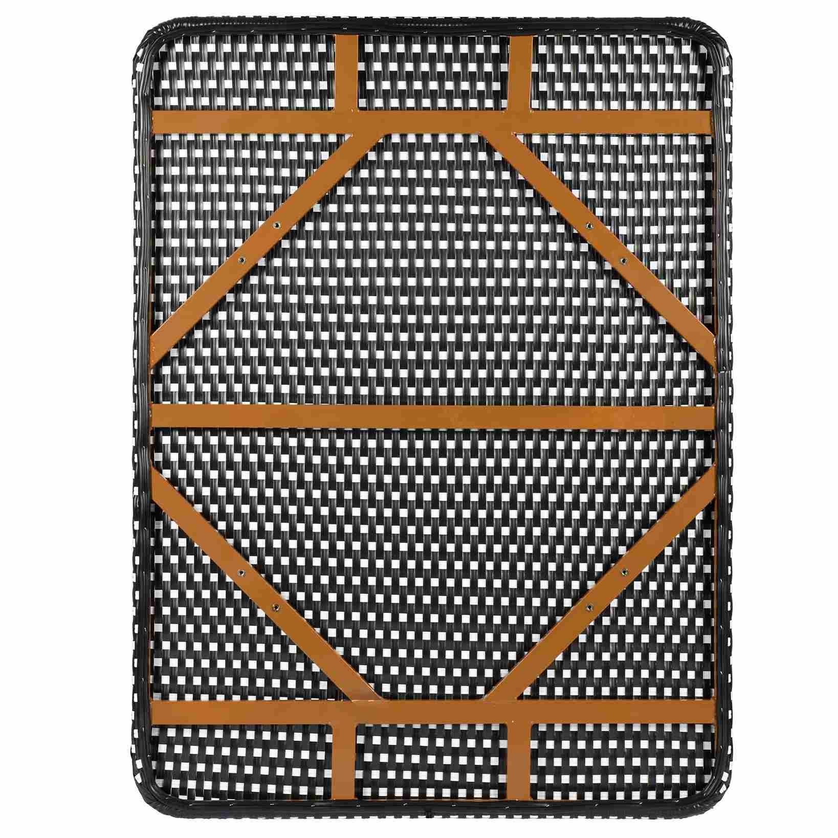 Toulouse 48" x 36"  Glass Top Black and White French Bistro Table TBTP4836BLA-KT-AX-T