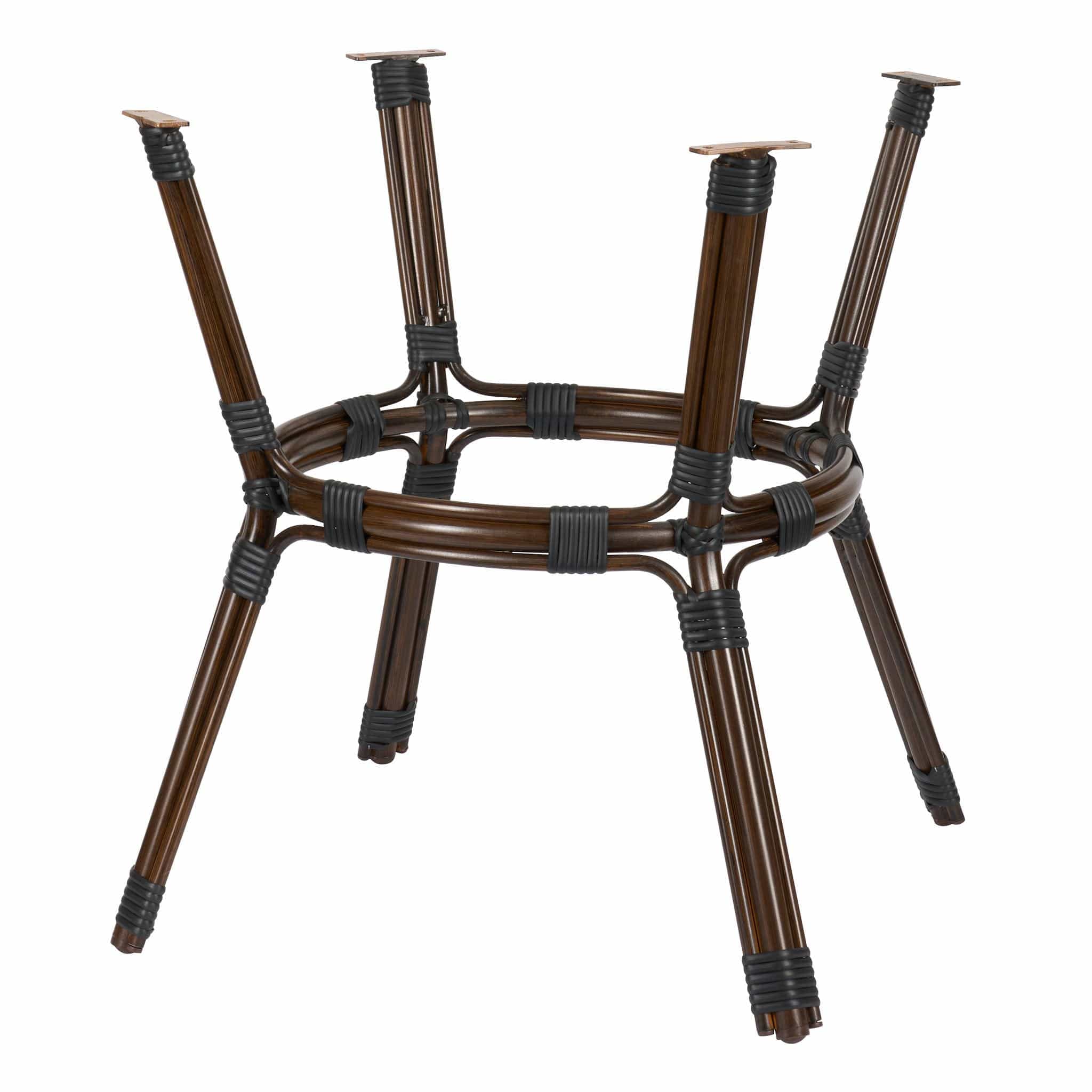 Toulouse 48" x 36"  Glass Top Black and White French Bistro Table TBTP4836BLA-KT-AX-T