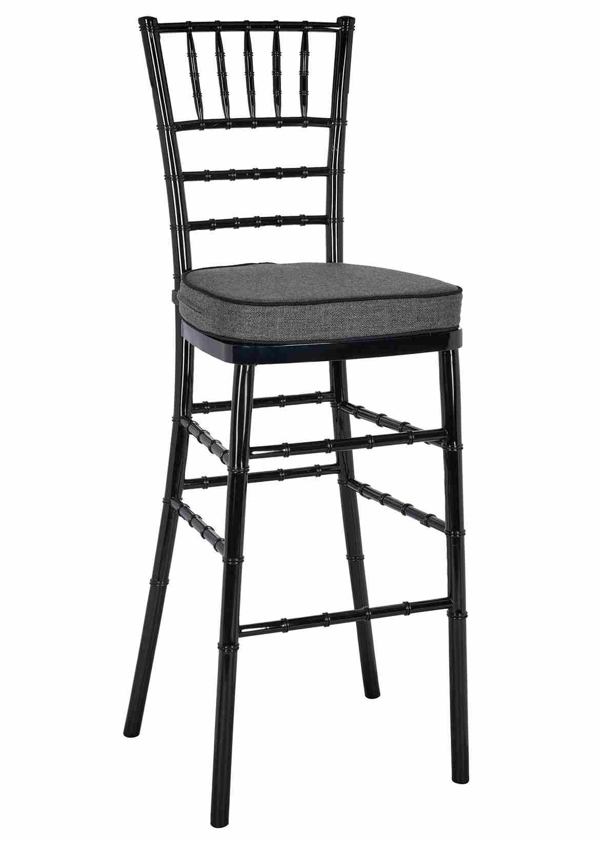 Chivari Black Resin Steel Skeleton™ Chiavari Barstool BCRB-ST-AX-T