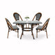 Toulouse Black and White French Bistro Set Includes 48" x 36" Table and 4 Chairs FBK-SQ-BLA-BLA4-AX