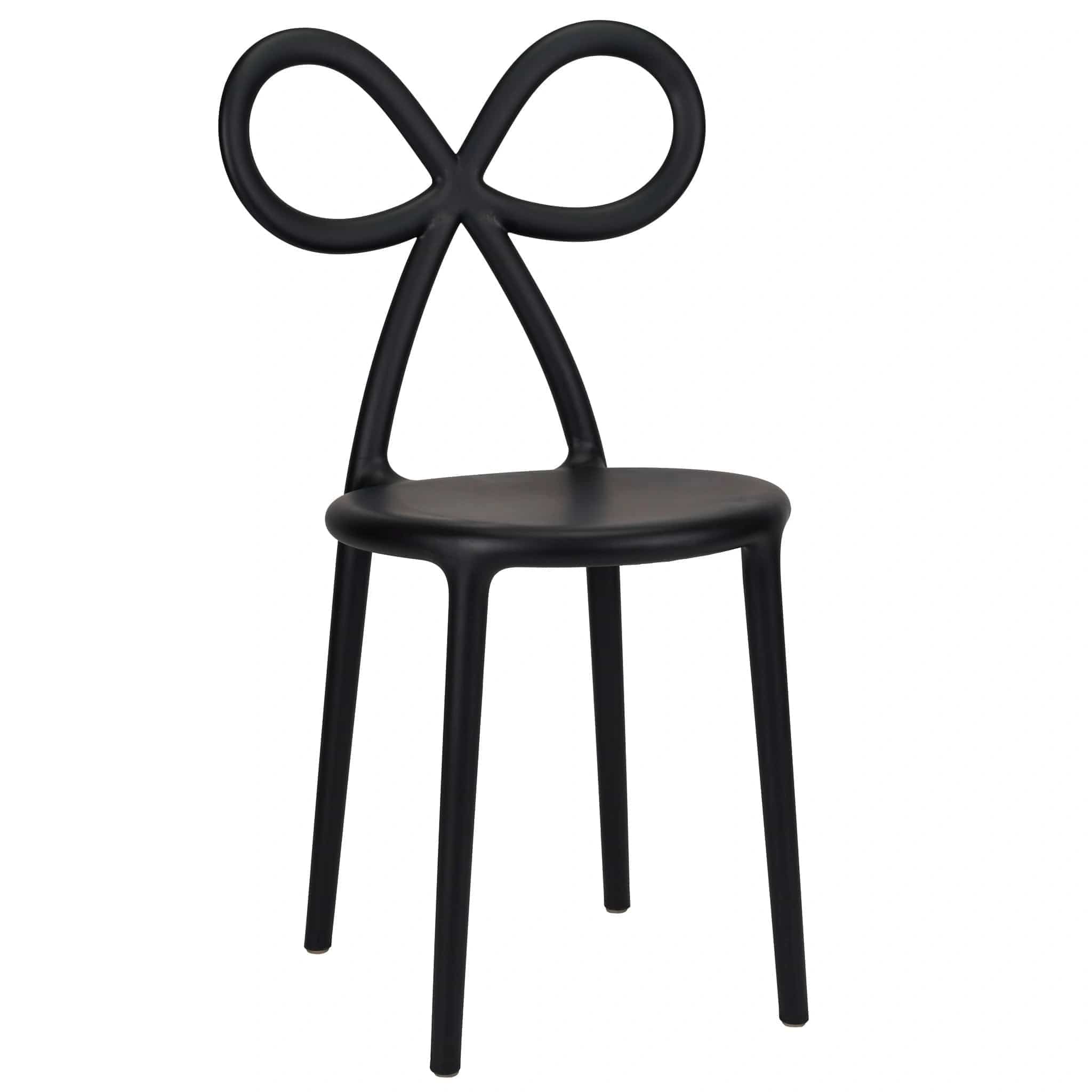 Chivari Black Resin Bow Chair with Round Seat CBORB-ZG