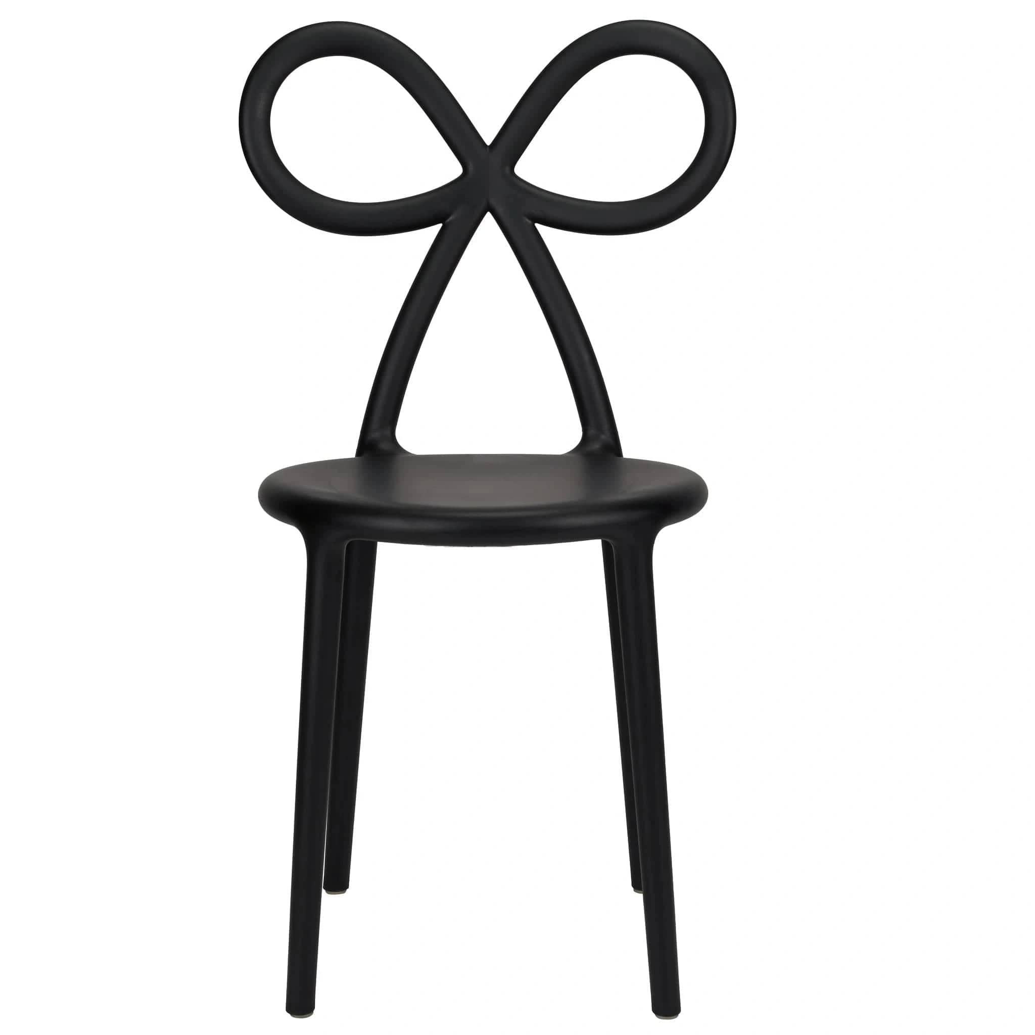Chivari Black Resin Bow Chair with Round Seat CBORB-ZG