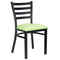 Chivari Ladder Back Restaurant Chair with Black Metal Frame and Light Green Vinyl Seat CLMBVLGR-ZF-KT