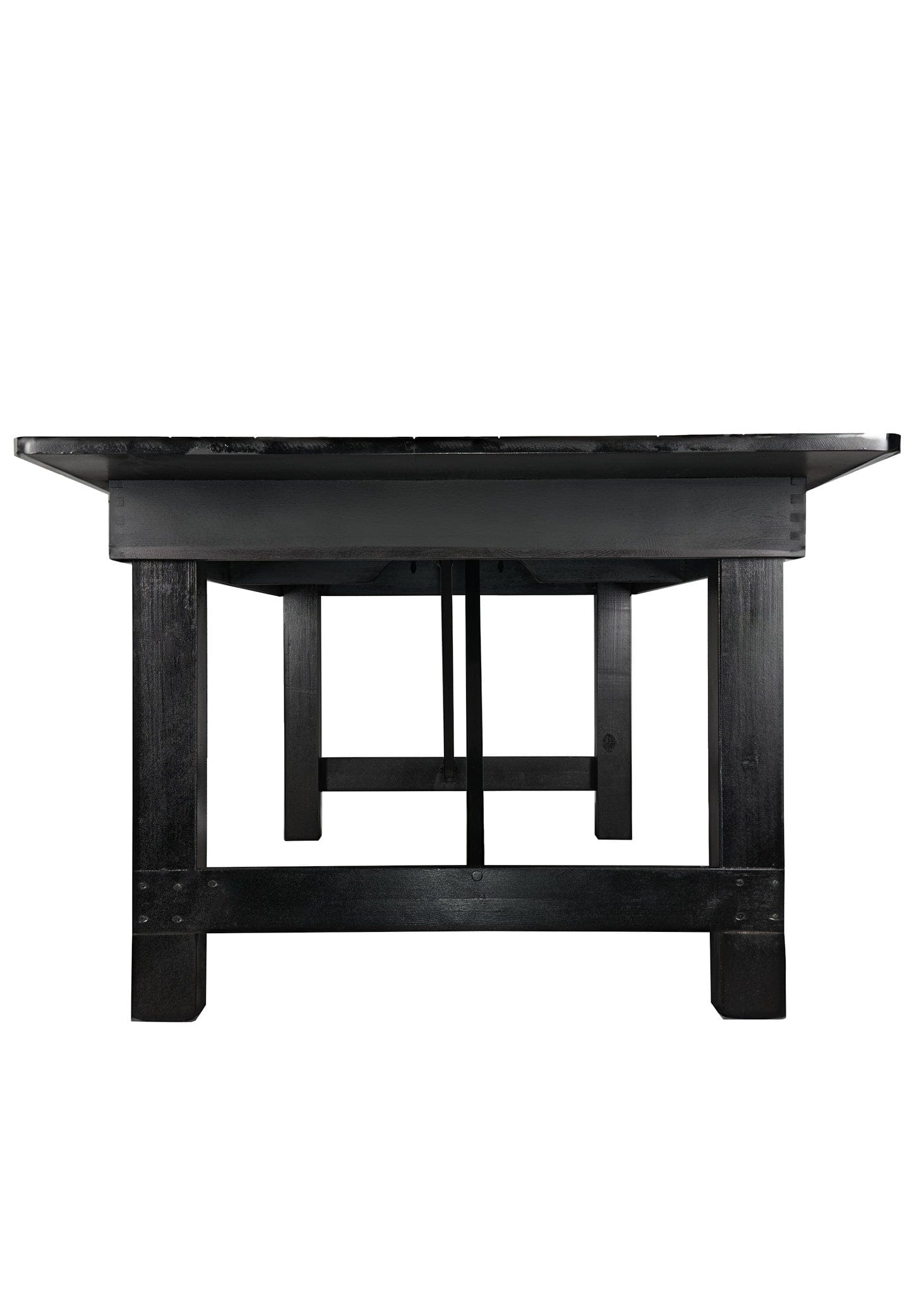 Chivari 96" x 40" (8 Foot) Black Rectangle Straight Leg Wood Farm Table TFARMRT9640-BLACK-S-LEG-AX-T