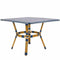 Toulouse 48" x 36" Glass Top Blue and White French Bistro Table TBTP4836BLU-KT-AX-T