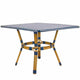 Toulouse 48" x 36" Glass Top Blue and White French Bistro Table TBTP4836BLU-KT-AX-T