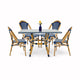 Toulouse Blue and White French Bistro Set Includes 48" x 36" Table and 4 Chairs FBK-SQ-BLU-BLU4-AX