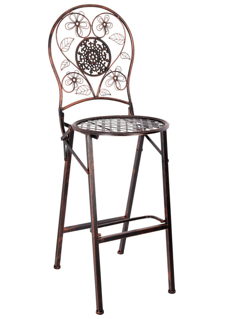 Chivari Bronze Barcelona Bistro Barstool with Round Seat and Back BBBMRBR-AX-T