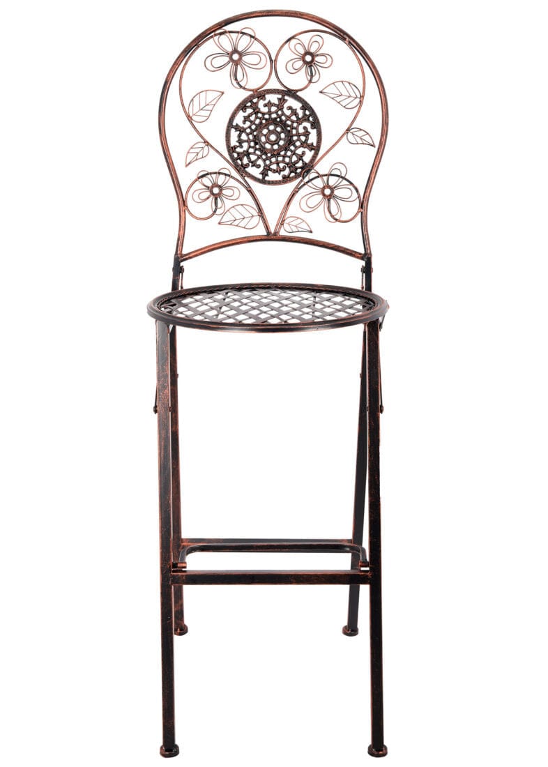 Chivari Bronze Barcelona Bistro Barstool with Round Seat and Back BBBMRBR-AX-T