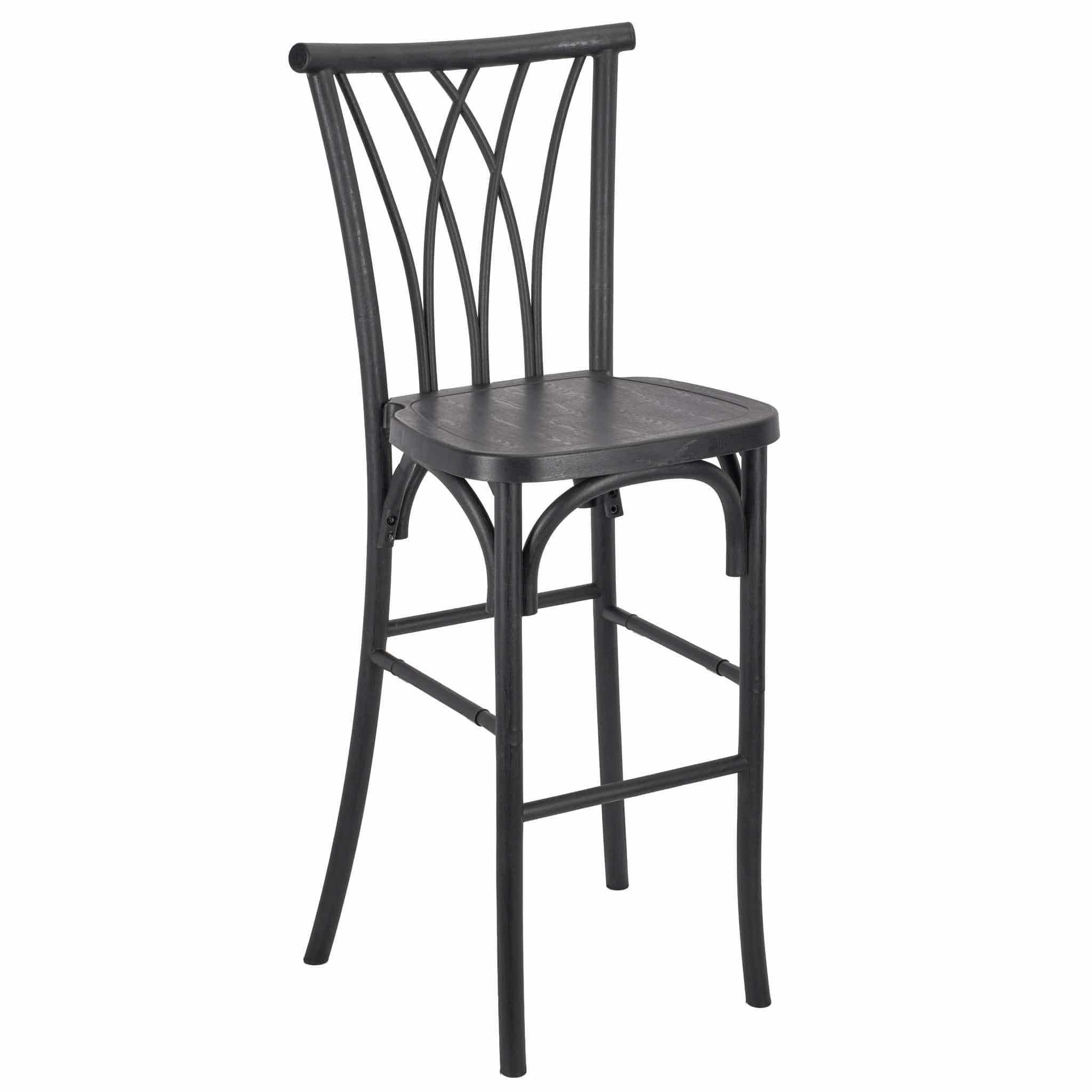 Chivari Black Resin Steel Skeleton™ Willow Barstool - 2 Pack - Some Assembly Required BWRB-KD-ST-AX-2