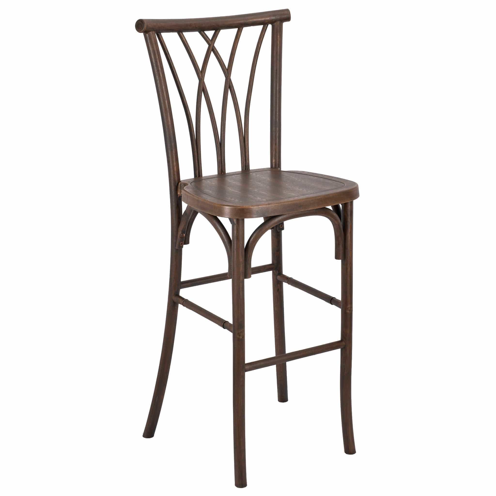 Chivari Fruitwood Resin Steel Skeleton™ Willow Barstool - 2 Pack - Some Assembly Required BWRF-KD-ST-AX-2