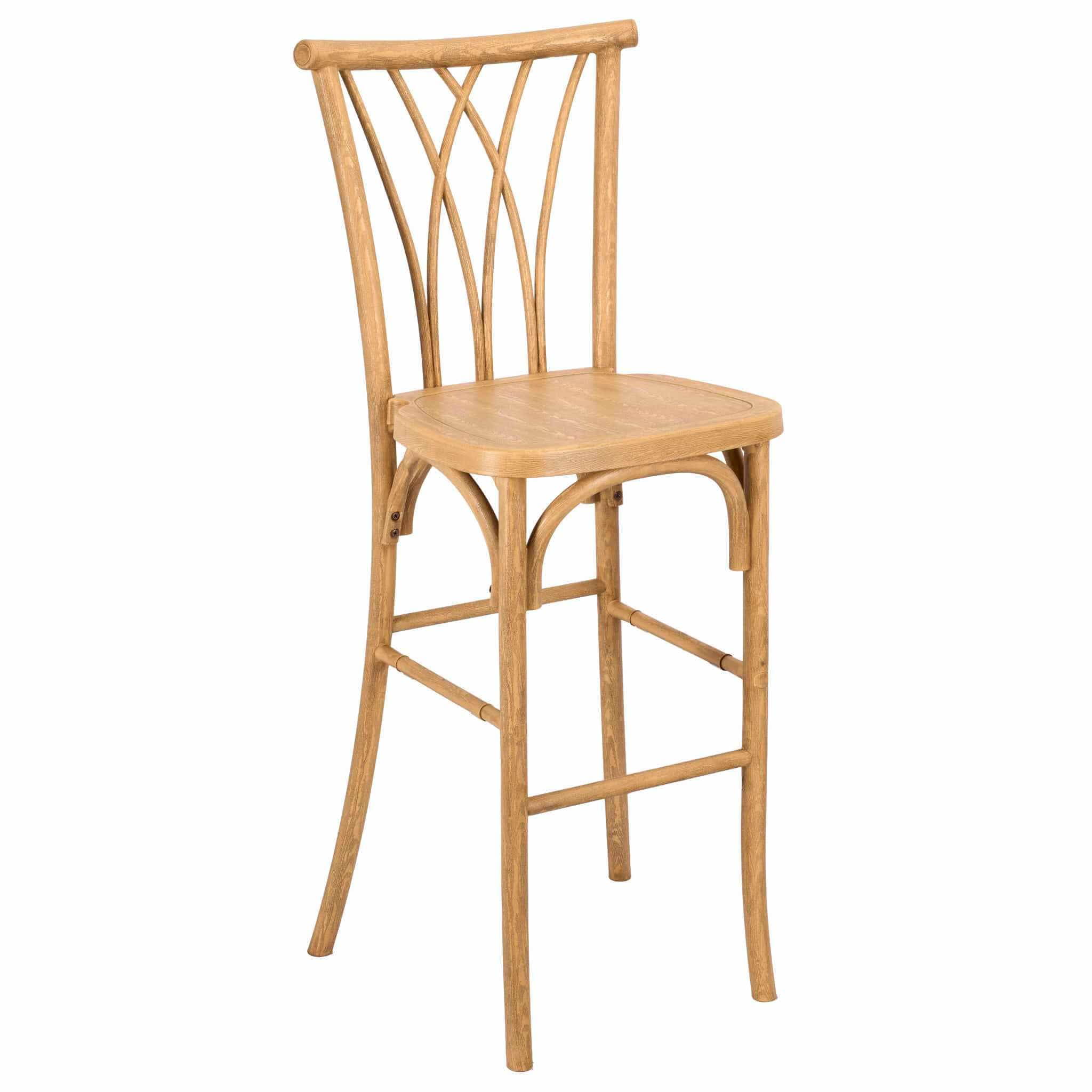 Chivari Natural Resin Steel Skeleton™  Willow Barstool - 2 Pack - Some Assembly Required BWRN-KD-ST-AX-2