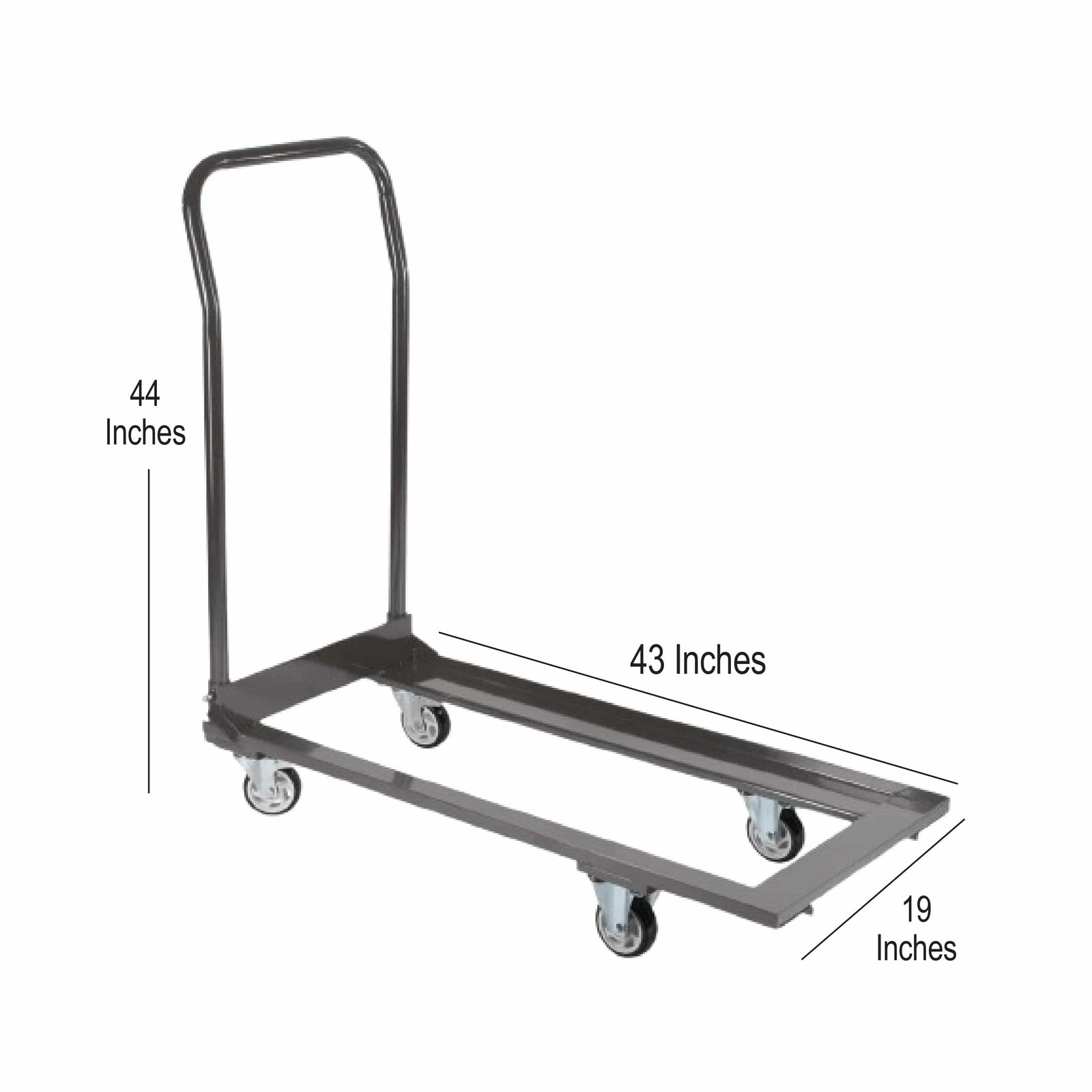 Chivari Steel Folding Chair Cart for Poly & Resin Folding Chairs - Gray CART100G-AX-T