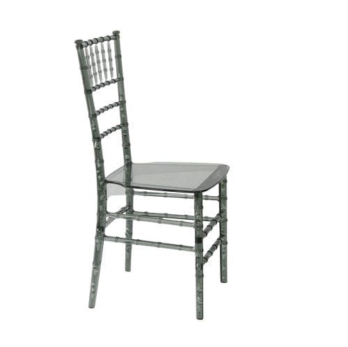 Chivari Clear Smoke Resin ThinVisible™ Seat Chiavari Chair CCRSM-MONO-THIN-ZG-T