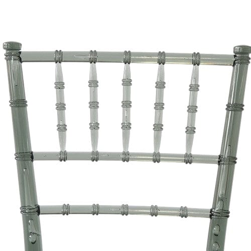 Chivari Clear Smoke Resin ThinVisible™ Seat Chiavari Chair CCRSM-MONO-THIN-ZG-T
