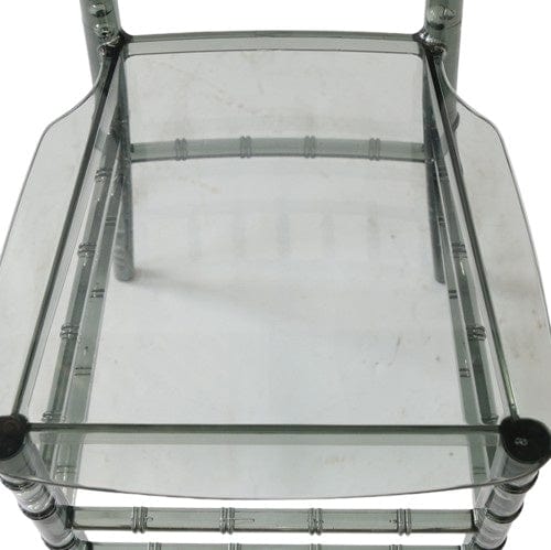 Chivari Clear Smoke Resin ThinVisible™ Seat Chiavari Chair CCRSM-MONO-THIN-ZG-T