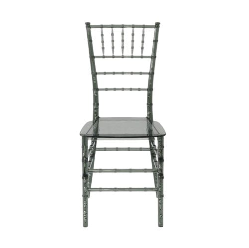 Chivari Clear Smoke Resin ThinVisible™ Seat Chiavari Chair CCRSM-MONO-THIN-ZG-T