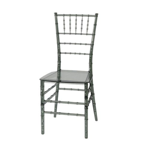 Chivari Clear Smoke Resin ThinVisible™ Seat Chiavari Chair CCRSM-MONO-THIN-ZG-T