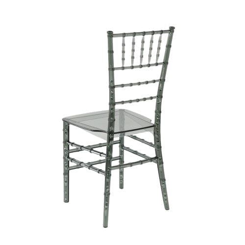 Chivari Clear Smoke Resin ThinVisible™ Seat Chiavari Chair CCRSM-MONO-THIN-ZG-T