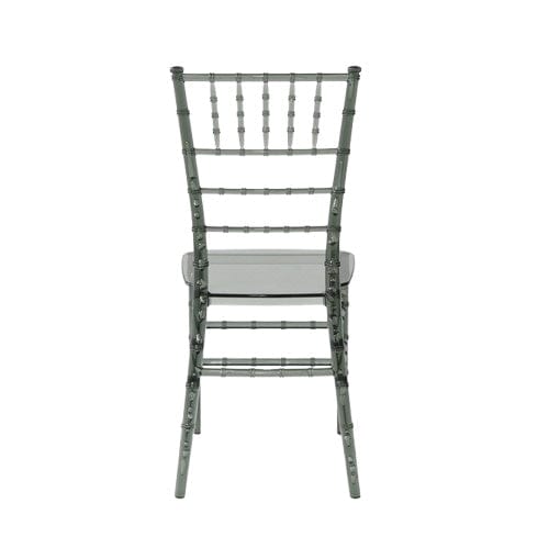 Chivari Clear Smoke Resin ThinVisible™ Seat Chiavari Chair CCRSM-MONO-THIN-ZG-T