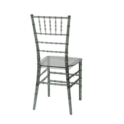 Chivari Clear Smoke Resin ThinVisible™ Seat Chiavari Chair CCRSM-MONO-THIN-ZG-T