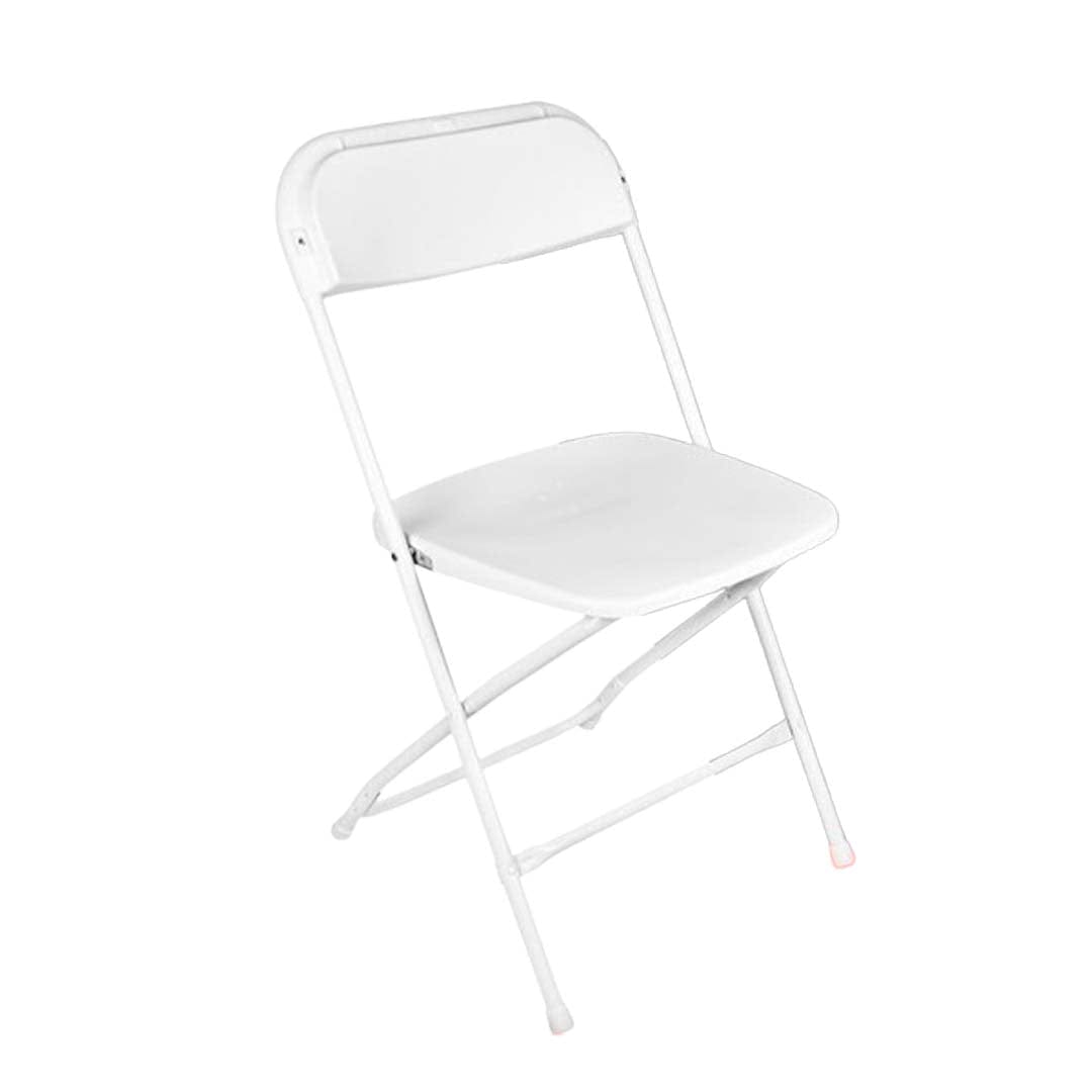 Chivari White Folding Chair (Steel-Poly Chair) - A Series CFPW-AX-T