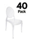 Chivari 40 Chair Pack Clear Resin Oval Back Sophia Ghost Chair CGRS-ZG-T-40