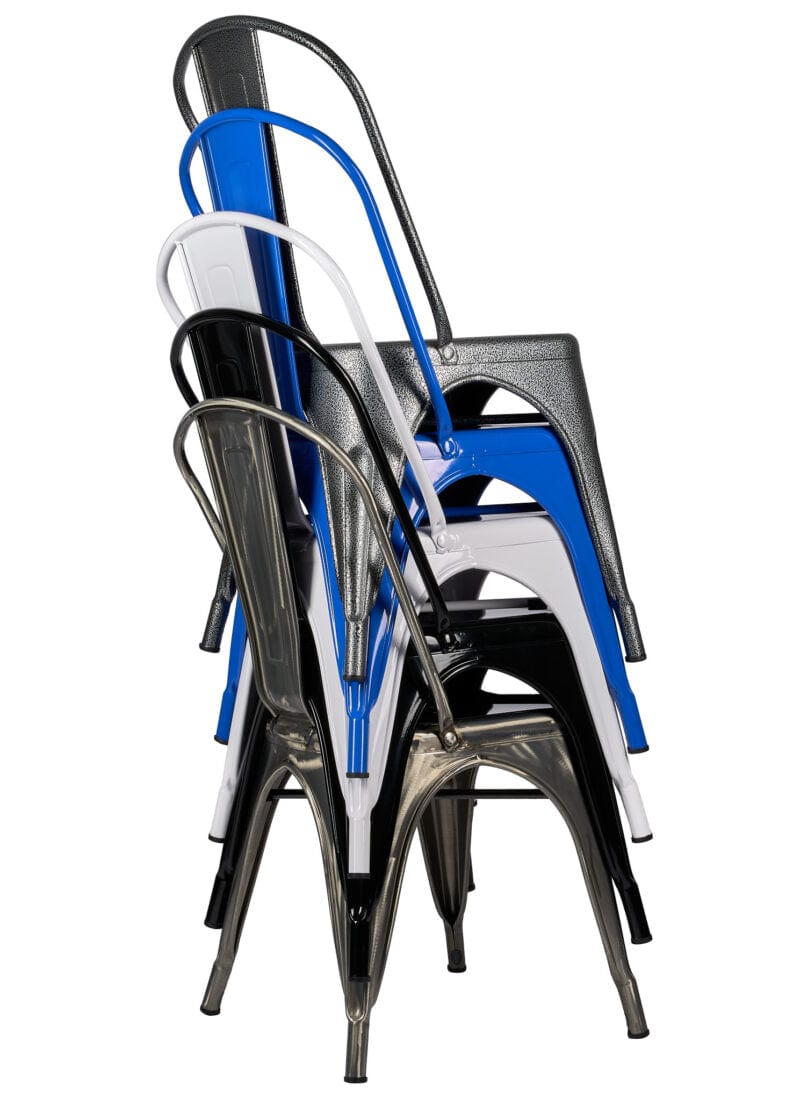 Chivari Hammered Gray Tolix Style Metal Chair CTMCH-AX-T