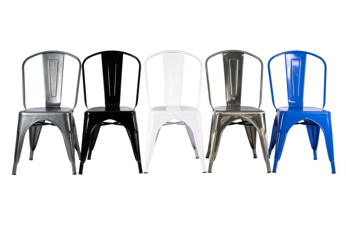 Chivari Hammered Gray Tolix Style Metal Chair CTMCH-AX-T