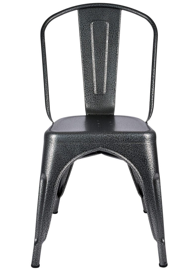 Chivari Hammered Gray Tolix Style Metal Chair CTMCH-AX-T