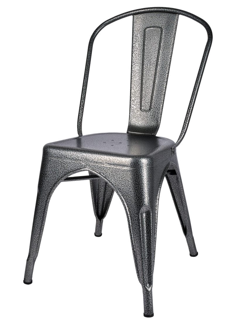 Chivari Hammered Gray Tolix Style Metal Chair CTMCH-AX-T