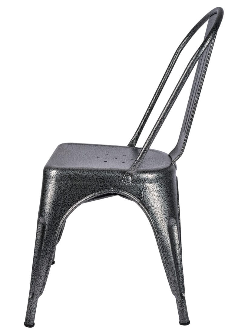 Chivari Hammered Gray Tolix Style Metal Chair CTMCH-AX-T