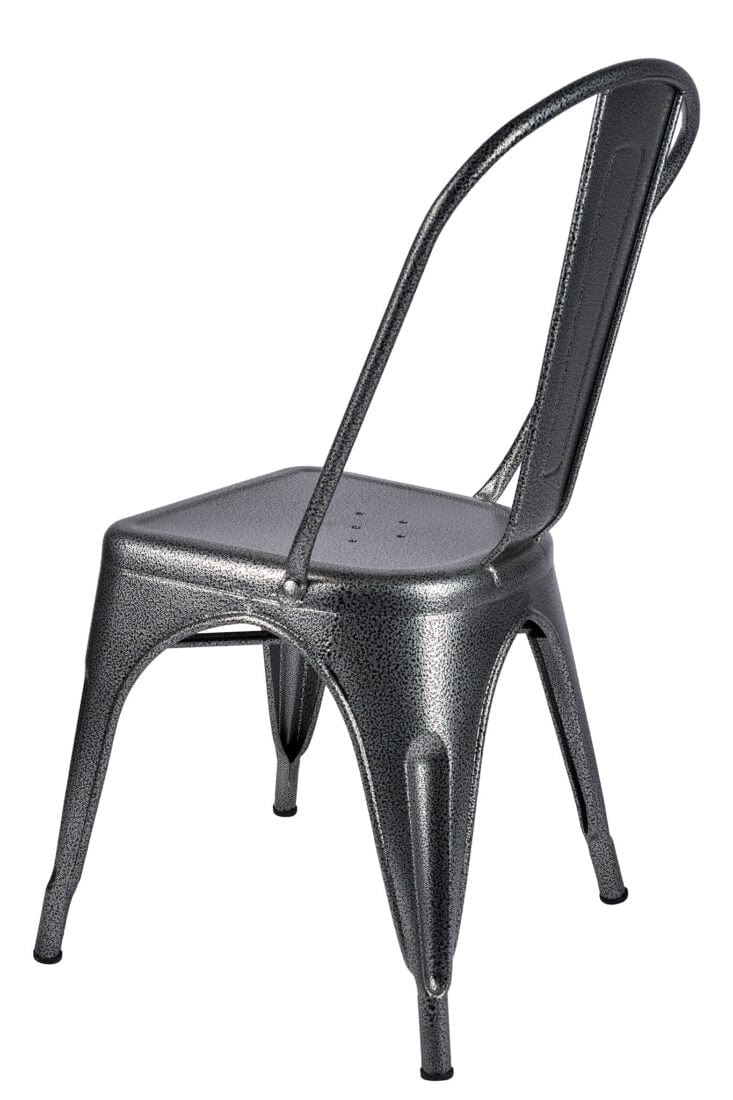 Chivari Hammered Gray Tolix Style Metal Chair CTMCH-AX-T