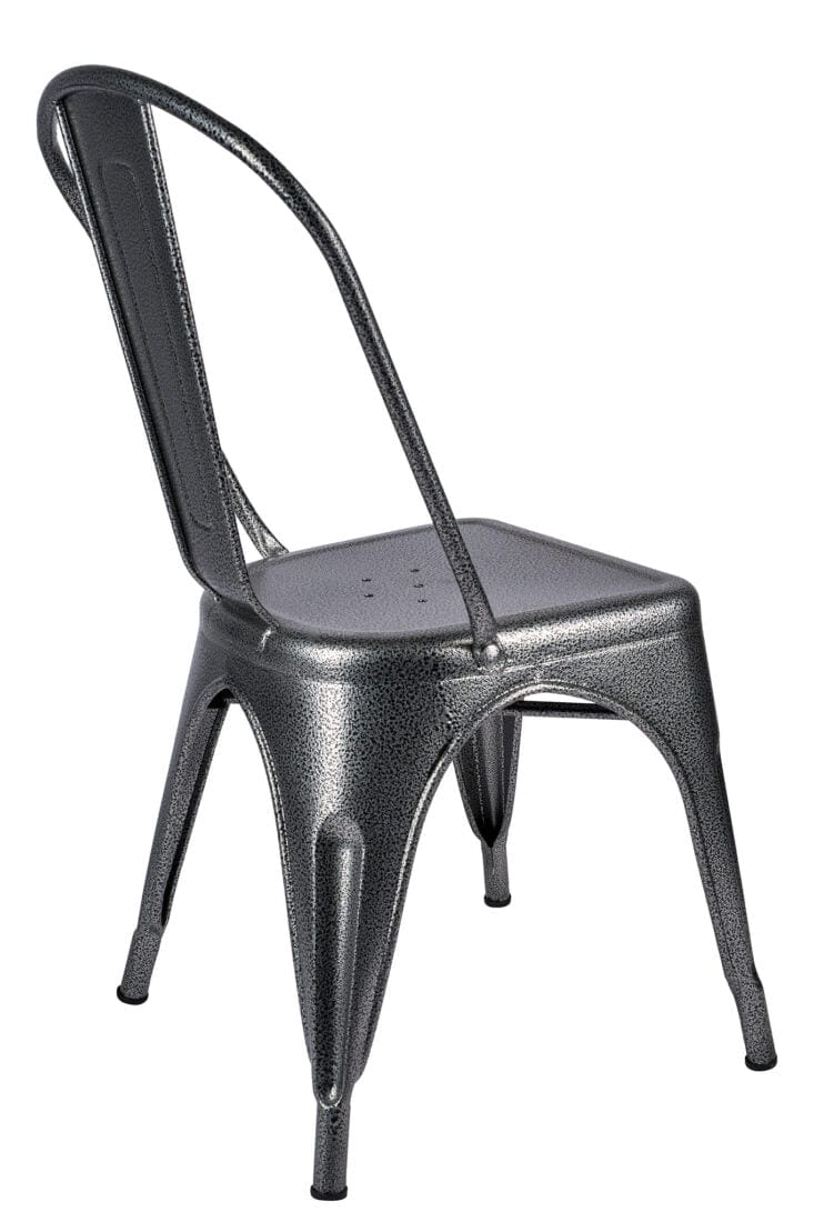 Chivari Hammered Gray Tolix Style Metal Chair CTMCH-AX-T