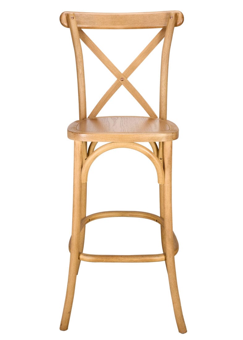 Chivari Chestnut Wood Cross Back Barstool BXWC-ZG-T