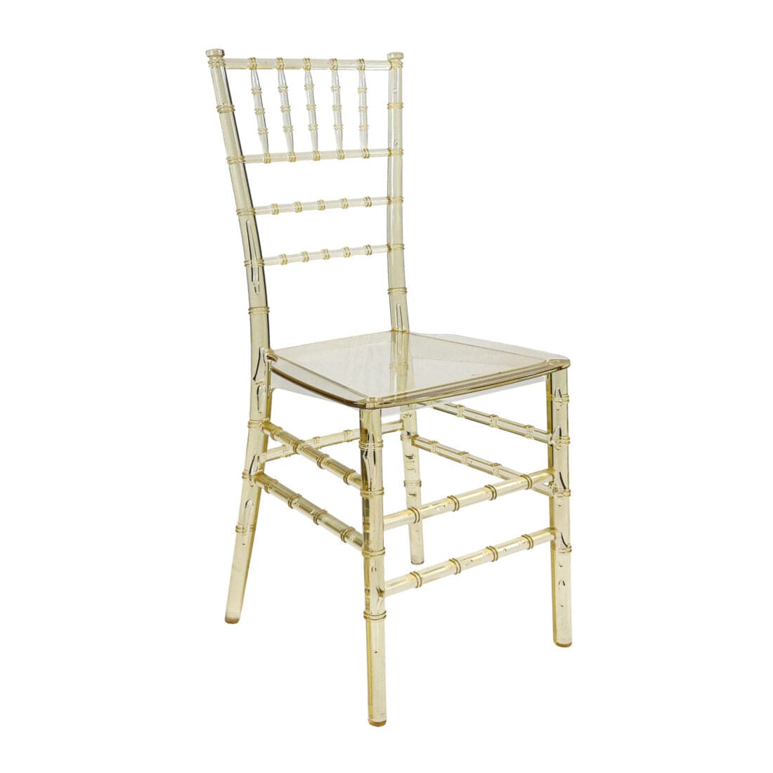 Chivari Clear Gold Champagne Resin Thin-Seat Chiavari Chair CCRCHG-MONO-THIN-ZG-T