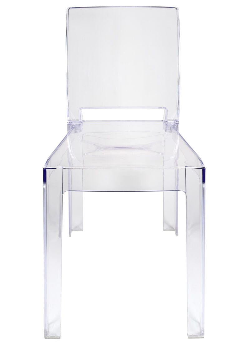 Chivari Clear Resin Square Back Ghost Chair CGRSQ-ZG-T