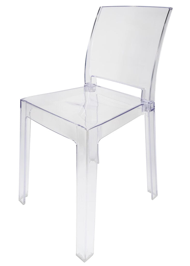Chivari Clear Resin Square Back Ghost Chair CGRSQ-ZG-T