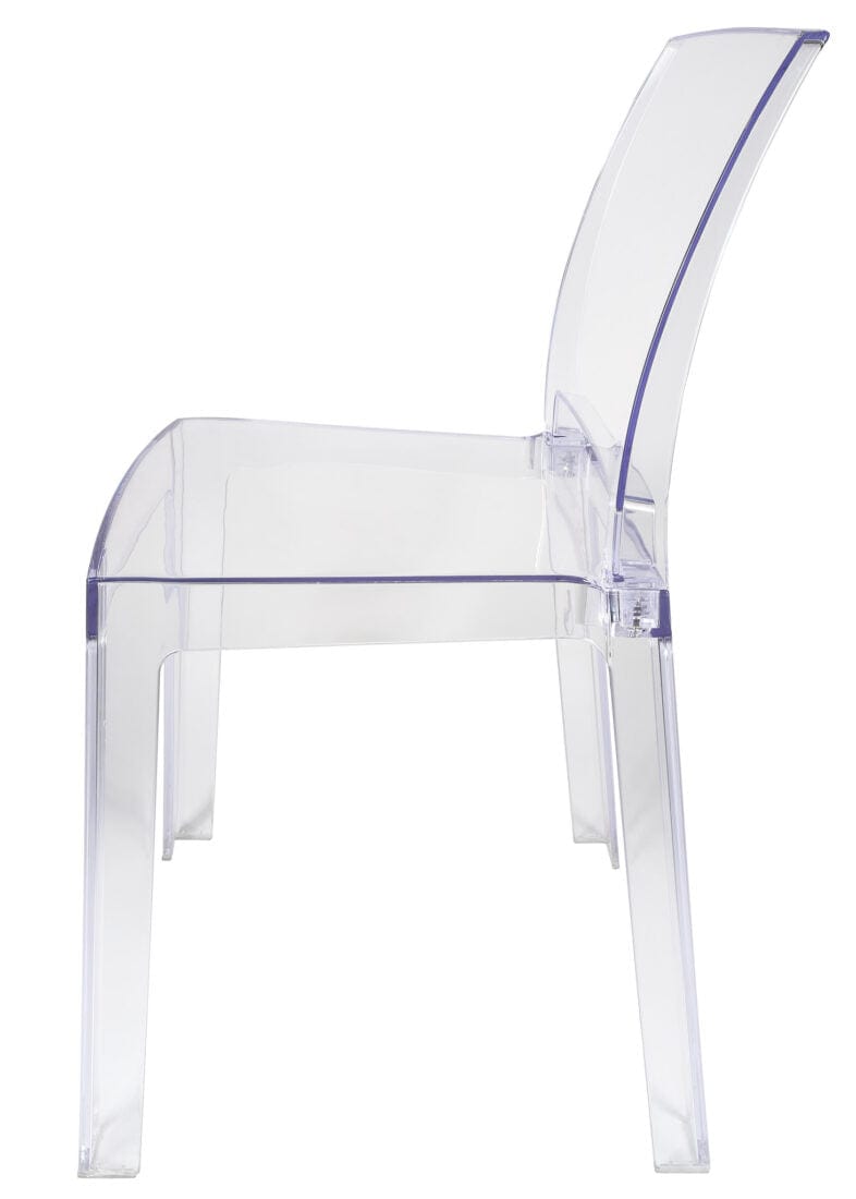 Chivari Clear Resin Square Back Ghost Chair CGRSQ-ZG-T