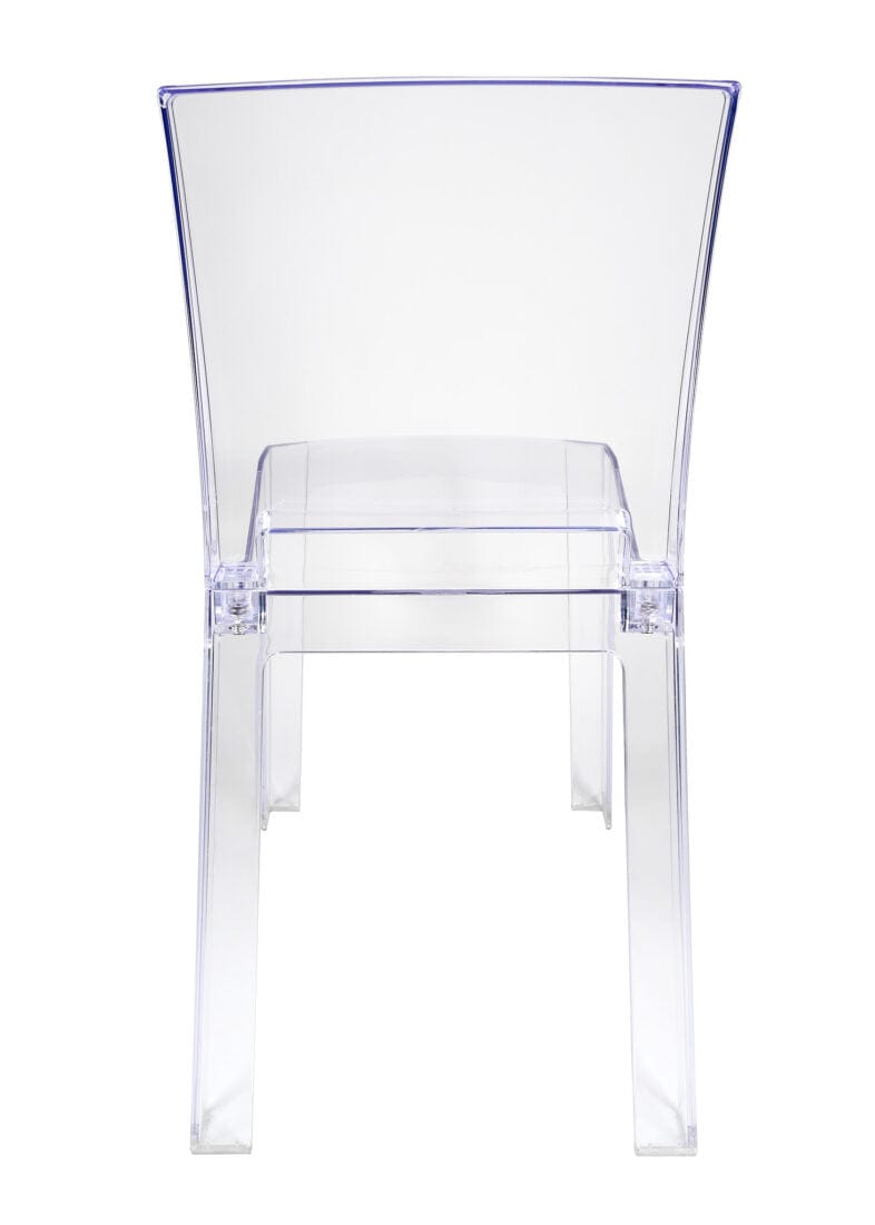 Chivari Clear Resin Square Back Ghost Chair CGRSQ-ZG-T