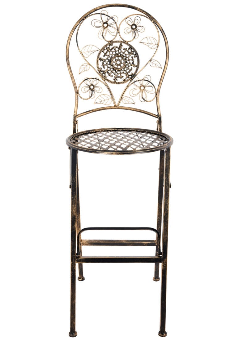 Chivari Vintage Copper/Gold Barcelona Bistro Barstool with Round Seat and Back (Per Chair Price Shown – Sold only in Quantities of 2) BBBMRC-AX-T