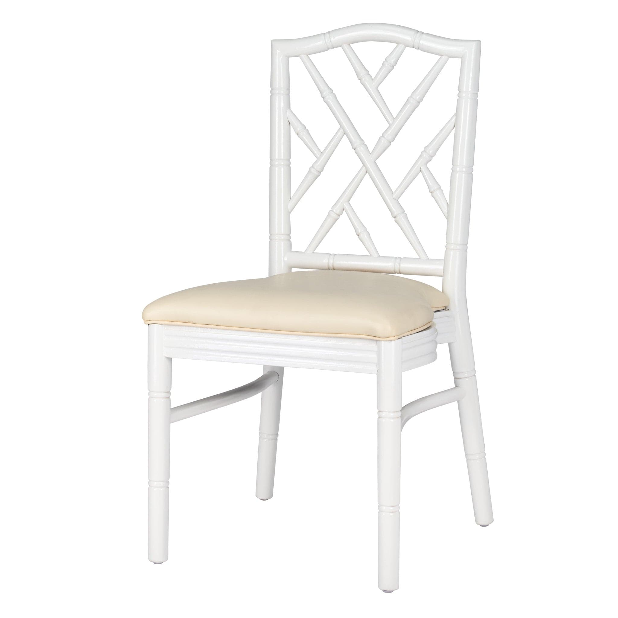 Chivari White Ritz ToughWood™ Chair with Ivory Vinyl Seat CRWW-ZG-SO